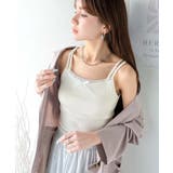 １枚で今っぽデザイン。小花柄ダブルストラップリボンカップ付きレースキャミソール | Classical Elf  | 詳細画像6 