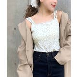１枚で今っぽデザイン。小花柄ダブルストラップリボンカップ付きレースキャミソール | Classical Elf  | 詳細画像40 