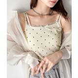 １枚で今っぽデザイン。小花柄ダブルストラップリボンカップ付きレースキャミソール | Classical Elf  | 詳細画像48 