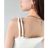 １枚で今っぽデザイン。小花柄ダブルストラップリボンカップ付きレースキャミソール | Classical Elf  | 詳細画像55 
