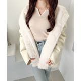 【mily bilet】甘さと気品で冬を楽しむ。ファー切り替えスウェードライクコ… | Classical Elf  | 詳細画像11 