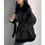 ブラック | 【mily bilet】甘さと気品で冬を楽しむ。ファー切り替えスウェードライクコ… | Classical Elf 