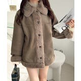 モカ | 【mily bilet】甘さと気品で冬を楽しむ。ファー切り替えスウェードライクコ… | Classical Elf 