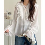 オフホワイト | ふんわりシルエットが魅せる、上品フェミニンスタイル。前後2WAYピコレース使いフ… | Classical Elf 