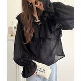 ブラック | ふんわりシルエットが魅せる、上品フェミニンスタイル。前後2WAYピコレース使いフ… | Classical Elf 