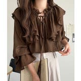 ブラウン | ふんわりシルエットが魅せる、上品フェミニンスタイル。前後2WAYピコレース使いフ… | Classical Elf 