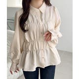 アイボリー | 【mily bilet】一枚で、主役級◎。ビスチェ見えパフスリーブペプラム裾シャ… | Classical Elf 