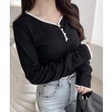 【mily bilet】華やかさと可愛さを1枚で。花柄レース使い袖ギャザーヘンリ… | Classical Elf  | 詳細画像9 