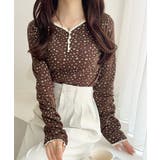 【mily bilet】華やかさと可愛さを1枚で。花柄レース使い袖ギャザーヘンリ… | Classical Elf  | 詳細画像10 