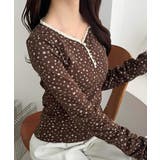 【mily bilet】華やかさと可愛さを1枚で。花柄レース使い袖ギャザーヘンリ… | Classical Elf  | 詳細画像15 