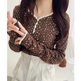 【mily bilet】華やかさと可愛さを1枚で。花柄レース使い袖ギャザーヘンリ… | Classical Elf  | 詳細画像17 