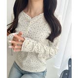 【mily bilet】華やかさと可愛さを1枚で。花柄レース使い袖ギャザーヘンリ… | Classical Elf  | 詳細画像22 