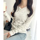 【mily bilet】華やかさと可愛さを1枚で。花柄レース使い袖ギャザーヘンリ… | Classical Elf  | 詳細画像23 