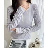 【mily bilet】華やかさと可愛さを1枚で。花柄レース使い袖ギャザーヘンリ… | Classical Elf  | 詳細画像29 