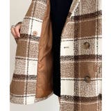 起毛ブークレチェック柄コクーンシルエットダブルジャケットコート | Classical Elf  | 詳細画像27 