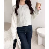 きらめく魔法に甘さを添えて♪リボンブローチ使い長袖ラメ入りツイードジャケット | Classical Elf  | 詳細画像7 