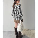 【mily bilet】アレンジ自在！2wayオフショルチェック柄襟シャツ（長袖… | Classical Elf  | 詳細画像6 