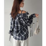 【mily bilet】アレンジ自在！2wayオフショルチェック柄襟シャツ（長袖… | Classical Elf  | 詳細画像15 