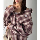 レッド | 【mily bilet】アレンジ自在！2wayオフショルチェック柄襟シャツ（長袖… | Classical Elf 