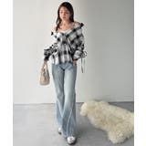 【mily bilet】アレンジ自在！2wayオフショルチェック柄襟シャツ（長袖… | Classical Elf  | 詳細画像1 