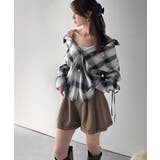 【mily bilet】アレンジ自在！2wayオフショルチェック柄襟シャツ（長袖… | Classical Elf  | 詳細画像4 