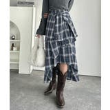 旬のレイヤード風スタイルが楽しめる！シャツ巻き風チェック柄スカート | Classical Elf  | 詳細画像11 