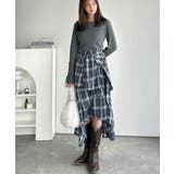 旬のレイヤード風スタイルが楽しめる！シャツ巻き風チェック柄スカート | Classical Elf  | 詳細画像12 