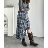 旬のレイヤード風スタイルが楽しめる！シャツ巻き風チェック柄スカート | Classical Elf  | 詳細画像13 
