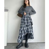 旬のレイヤード風スタイルが楽しめる！シャツ巻き風チェック柄スカート | Classical Elf  | 詳細画像14 