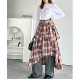 旬のレイヤード風スタイルが楽しめる！シャツ巻き風チェック柄スカート | Classical Elf  | 詳細画像18 