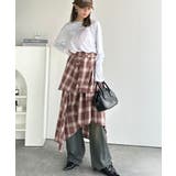 旬のレイヤード風スタイルが楽しめる！シャツ巻き風チェック柄スカート | Classical Elf  | 詳細画像20 