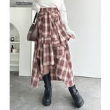 レッド | 旬のレイヤード風スタイルが楽しめる！シャツ巻き風チェック柄スカート | Classical Elf 