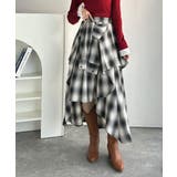 旬のレイヤード風スタイルが楽しめる！シャツ巻き風チェック柄スカート | Classical Elf  | 詳細画像3 