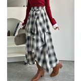 旬のレイヤード風スタイルが楽しめる！シャツ巻き風チェック柄スカート | Classical Elf  | 詳細画像4 