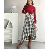 旬のレイヤード風スタイルが楽しめる！シャツ巻き風チェック柄スカート | Classical Elf  | 詳細画像5 