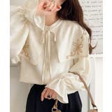 アイボリー | 【mily bilet】クラシカルさとモダンさを両立。花刺繍ケープブラウス | Classical Elf 