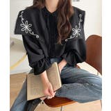 【mily bilet】クラシカルさとモダンさを両立。花刺繍ケープブラウス | Classical Elf  | 詳細画像12 