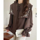 【mily bilet】クラシカルさとモダンさを両立。花刺繍ケープブラウス | Classical Elf  | 詳細画像26 