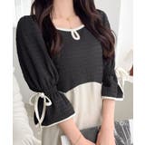 【mily bilet】さりげないスリットにきゅん♪袖リボン付き配色パイピング異… | Classical Elf  | 詳細画像13 