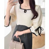 【mily bilet】さりげないスリットにきゅん♪袖リボン付き配色パイピング異… | Classical Elf  | 詳細画像6 