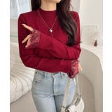 【mily bilet】そのレース、反則級。プチハイネック袖レースカットソー(長… | Classical Elf | 詳細画像40