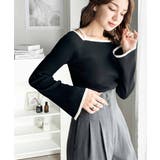 大人に色っぽく。2wayクロスストラップ袖フレアリブニット | Classical Elf | 詳細画像7