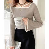 大人に色っぽく。2wayクロスストラップ袖フレアリブニット | Classical Elf | 詳細画像11