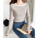 大人に色っぽく。2wayクロスストラップ袖フレアリブニット | Classical Elf | 詳細画像12