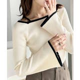 アイボリー | 大人に色っぽく。2wayクロスストラップ袖フレアリブニット | Classical Elf