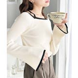 大人に色っぽく。2wayクロスストラップ袖フレアリブニット | Classical Elf | 詳細画像1