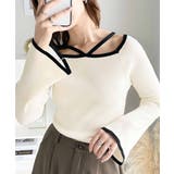 大人に色っぽく。2wayクロスストラップ袖フレアリブニット | Classical Elf | 詳細画像4