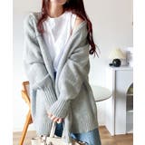 ブルー | 淡色にきゅんきゅん。バッククロスメランジVネックニットカーディガン | Classical Elf