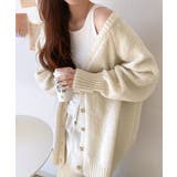 淡色にきゅんきゅん。バッククロスメランジVネックニットカーディガン | Classical Elf | 詳細画像2