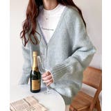 淡色にきゅんきゅん。バッククロスメランジVネックニットカーディガン | Classical Elf | 詳細画像1